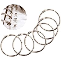 NvWang Anillas de Libro-25mm Libro Hojas Sueltas Bisagra Anilla Scrapbooking Carpeta Anillos-Metal Llavero Anillos para…